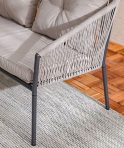 Majestic 4-Seater Sofa Set-Grey/Black-With 1-Year Warranty