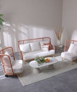 Alternative view of Juliya 5-Seater Sofa Set-Red/White-With 2-Year Warranty-By Ziantti