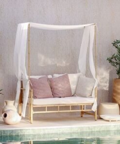 Alternative view of Serena Bistro Canopy Sofa - White/Bamboo - With 1-Year Warranty