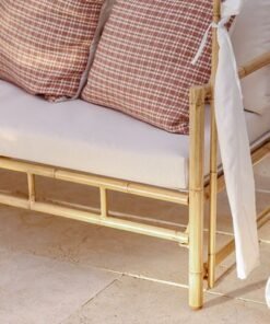 Serena Bistro Canopy Sofa - White/Bamboo - With 1-Year Warranty