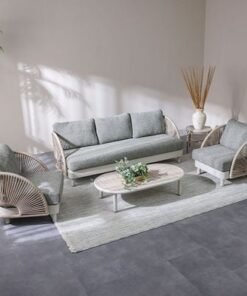 Alternative view of Bruce 5-Seater Rattan Sofa Set with Coffee Table-Apricot/Green/White-With 3-Year Warranty-By Ziantti
