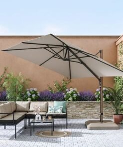 Alternative view of Solaris Umbrella-Taupe-3x3 M-With 1 Year Warranty