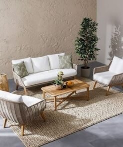 Alternative view of Honey 5-Seater Sofa Set - Beige/Natural Wood - With 2-Year Warranty