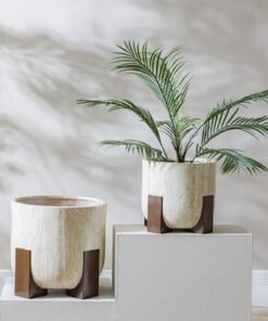 Fibre Clay Pot with Stand-34x34x31.5 cm - Image 5