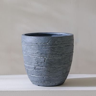 Fibre Clay Pot-Brick Design-Grey-31.5x31.5x29.5 cm - Image 2