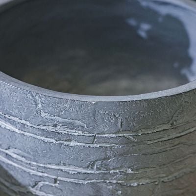 Fibre Clay Pot-Brick Design-Grey-31.5x31.5x29.5 cm - Image 3