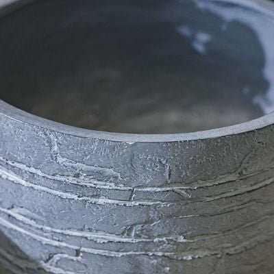 Fibre Clay Pot-Brick Design-Grey-37x37x35 cm - Image 3