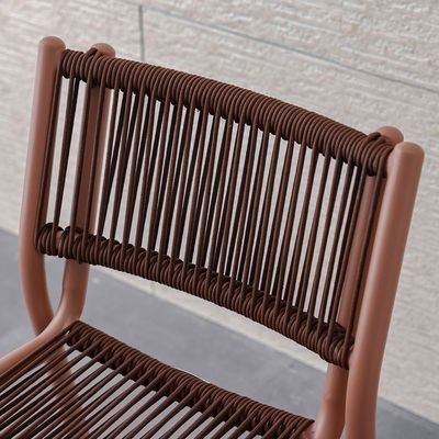 The Loom Outdoor Chair Without Arm-Brown/Red-With 1-Year Warranty - Image 3