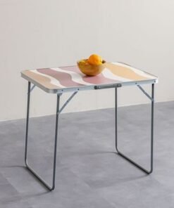 Alternative view of Picnic Folding Table 80X60X70Cm Marble Finish-Muted Desert Waves