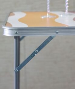 Picnic Folding Table 80X60X70Cm Marble Finish-Muted Desert Waves - Image 3