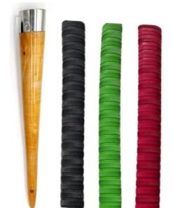 RanaSports Set of (4) 3 Cricket Bat Black red and Green Grip +1 Wooden Cone (Gripper