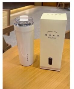 SMEG 550ml Stainless Steel Tumbler - Premium 316 Food-Grade Vacuum Insulation Travel coffee thermos white