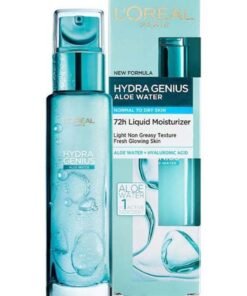 L'OREAL PARIS Hydra Genius Aloe Water & Hyaluronic Acid 72H Liquid Moisturizer, Normal to Dry Skin Clear 70ml