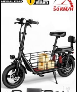 Wind Horse Electric Scooter 500W Motor (Peak Power 850W) with Dual Seat, 48V10Ah Battery, 50 KM/H Speed, 40 KM Range, Dual Suspension and Storage Basket, E-Scooter