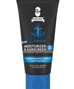 MUUCHSTAC Mens Ocean Moisturizer & Sunscreen Matte Look Spf 18+ Cream With Turmeric & Aloe Vera Beads, Non-Sticky & Water Resistant 45 Ml