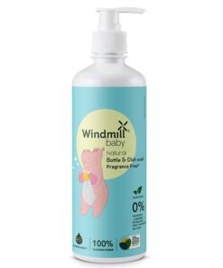Windmill baby Baby Natural Bottle Cleaning Liquid, Fragrance Free, Usda Certified, No Anti-Bacterial Chemicals, For Feeding Bottles, Accessories, Pump Parts And More - 450Ml