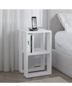 MODERN HOME End Table for Living Room & Bedroom – Beige Finish 30×30×55 cm Modern Design