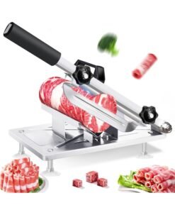 LAMAY Manual Frozen Meat Slicer Meat Cutter Upgraded Stainless Steel Meat Cleavers Beef Mutton Roll Slicing Machine Vegetable Meat Slicer for Home Cooking Hotpot Shabu