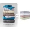 Canasin Hotel Towels, Pure Cotton Thickened Absorbent Face Towels, 2-Pack Face Towels, White + Gray, 75*40Cm, 180G
