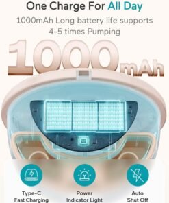 Paruu Wearable Breast Pump 4 Modes, 12 Levels, 240g, BPA-Free, Hands Free Breast Pump, Comfortable, Leak-Proof, Strong Suction - Image 4