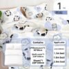 Hotel Disposable Bed Sheet Four-piece Quilt Cover Pillowcase Increased Thickening Household Travel Suit Supplies A Batch-Color:Cow [double Cotton-feel Four-piece Set]