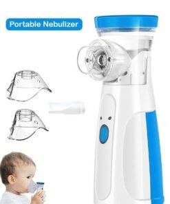 GTSOL Portable Handheld Nebulizer Machine | Mini Ultrasonic Vaporizer with Adjustable Mist Output | Quiet Operation | Includes Masks & Mouthpieces for Adults and Kids | Home & Travel Use