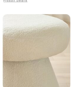 Merry Moments Boucle Bench Seat Vanity Bench Entryway Bench End of Bed Bench Door Seat Decorative Footstool for Entryway Living Bedroom Study Retail White Colour H46xL100xW45 cm - Image 4