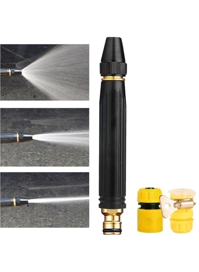 High Pressure Car Wash Water Gun Set Home Car Cleaning Spray Nozzle with 2 Connectors Garden Watering Multi Function Washer Tool Black King Kong Water Gun No Hose Included