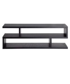 C&C Home Modern TV and Coffee Table Living Room Home Furniture Black 100 x 20 x 45 cm - Image 4