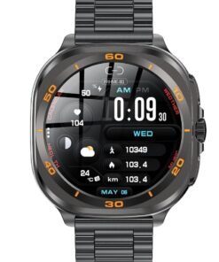 Swiss Military DOM7 Smartwatch 1.43" AMOLED, Bluetooth Calling, Multi Language, Health & Sports Tracking, Wireless Charging, 7 Days Battery, IP67, iOS/Android Compatible, Gun Metal Frame & Strap