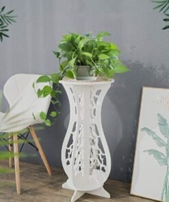 TPGP White Small Round Table Desk Coffee Tea Corner Table Side End Occasional Rustic Lampe Plant Sofa Table Rack Stand Home Furniture Racks Living Room