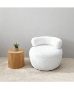 ebb & flow Plush Small Sponge Chair, perfect for Living Room or Bedroom, Size 45cm x 40cm in White