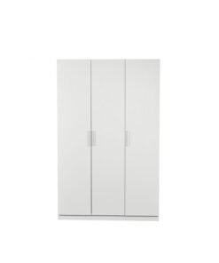DANUBE HOME Thomas 3 Door Wardrobe With Mirror Inside Extra Sturdy Closet, Clothes Storage Cupboard Modern Design Space Saving Cabinet For Bedroom L 136.6 x W 59.5 x H 216 cm White