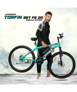 Alternative view of Leader Torfin 26 Inch || Mountain Bike || Single Speed || Front Suspension & Disc Brake || Sea Green Black Color || Unisex || Frame Size-18 Inch