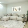 VANITY LIVING Viano L-Shape Cloud Sofa – Beige, Modern Upholstered Corner Couch, Plush Comfort Seating for Living Room