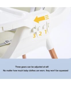 Beauenty Baby Dining Chair 3-in-1 Portable High Chairs ，Adjustable Height Foldable Toddler Seat,Safe Toddler's Dining Chair with Meal Tray for Your Baby (white) - Image 3