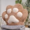 CityRiya-Long Travel Blanket and Pillow, 3 in 1 Cat Paw Blanket Pillow for Car, Plush Blanket + Cat Paw Throw Pillow + Hand Muff, Foldable Zipper Airplane Blankets Set, Soft Sofa Cushion Pillows (coffee)