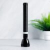 GEEPAS Rechargeable LED Flashlight 357MM|  Aluminum Body Hyper Bright 10W T6 LED | Charge 1500 Times, 6 Hours Continuous Working with 6000mAh Rechargeable Battery| GFL3858 Black/White