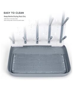 Alternative view of unikbebe Baby Bottle Dryer Rack with Water Tray, Vertical Space-Saving Holder for 15 Bottles, Countertop Stand with Storage Box, BPA-Free Organizer for Pump Parts and Pacifiers