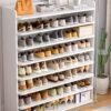 JOMILA Shoe Rack Wooden Shoes rack Shoe Cabinet Free Standing Entryway Shoe Tower Shelf Multi-Function Storage Organizer Boots Storage Shelf Home Furniture Modern House Office Stand Wood