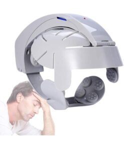 Multifunctional Electric Head Massager Scalp and Brain Massage Helmet with Pressure Vibration Relaxation Stress Relief Home Therapy Device Gray