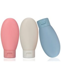 LIYUABU 3 Pcs Travel Bottles Set,60Ml Travel Bottles & Containers,Small Mini Empty Plastic Squeeze Bottles For Travel Toiletries,Shampoo And Conditioner With Storage Bag, Multicolor