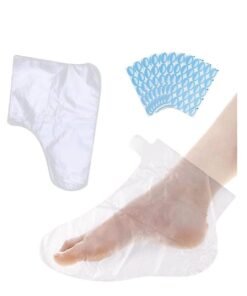 Premify 100pcs Paraffin Wax Foot Bath Liners | No Leakage Plastic Feet Covers Disposable Therapy Bags, Spa Pedicure Accessories For Women Men With 100 Stickers