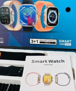 Raxoom 3 + 1 Smart Watch Ultra Touch Color Screen Bluetooth Calling Health and Sports Smartwatch Black