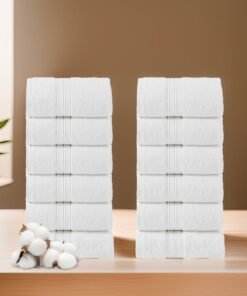 Donetella 12-Piece Washcloth and Face Towel Set, 30x30 cm | 100% Combed Cotton 600 GSM | Thick, Soft, Ultra-Absorbent & Quick-Drying | Ideal for Spa, Gym, Hotel & Daily Use