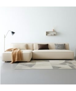 Karnak Chelsea 3-Seater Luxury L-Shape Velvet Sofa with Free Pillows - Cream