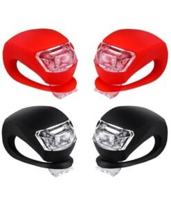 4 Pack Bicycle Light, Silicone LED Bike Light Set, 2 PCS Bike Headlight and 2 Pcs Taillight (Red & White)