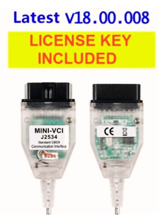 X-PRO5 Latest Techstream Tis Mini VCI J2534 OBD2-USB with License Key for Windows 10 Pro V18.00.008 Install Support Online