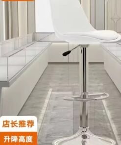 Bar Chair Set Bar Chair Modern Minimalist Front Desk Chair Lift Rotating Plastic Chair Home High Stool Bar Chair Backrest Bar Stool - Image 3
