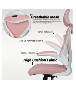DROGO premium Ergonomic Office Chair for Work from Home, High Back Computer Chair with Mesh, Flip-up Armrest, Recline, Adjustable Seat & Lumbar Support Mesh Chair for Office - Image 3